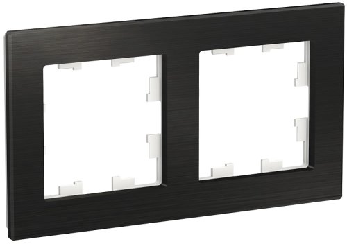 Рамка универсальная Systeme Electric AtlasDesign Nature 2-м. металл оникс фото Рамка универсальная Systeme Electric AtlasDesign Nature 2-м. металл оникс картинка